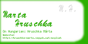 marta hruschka business card